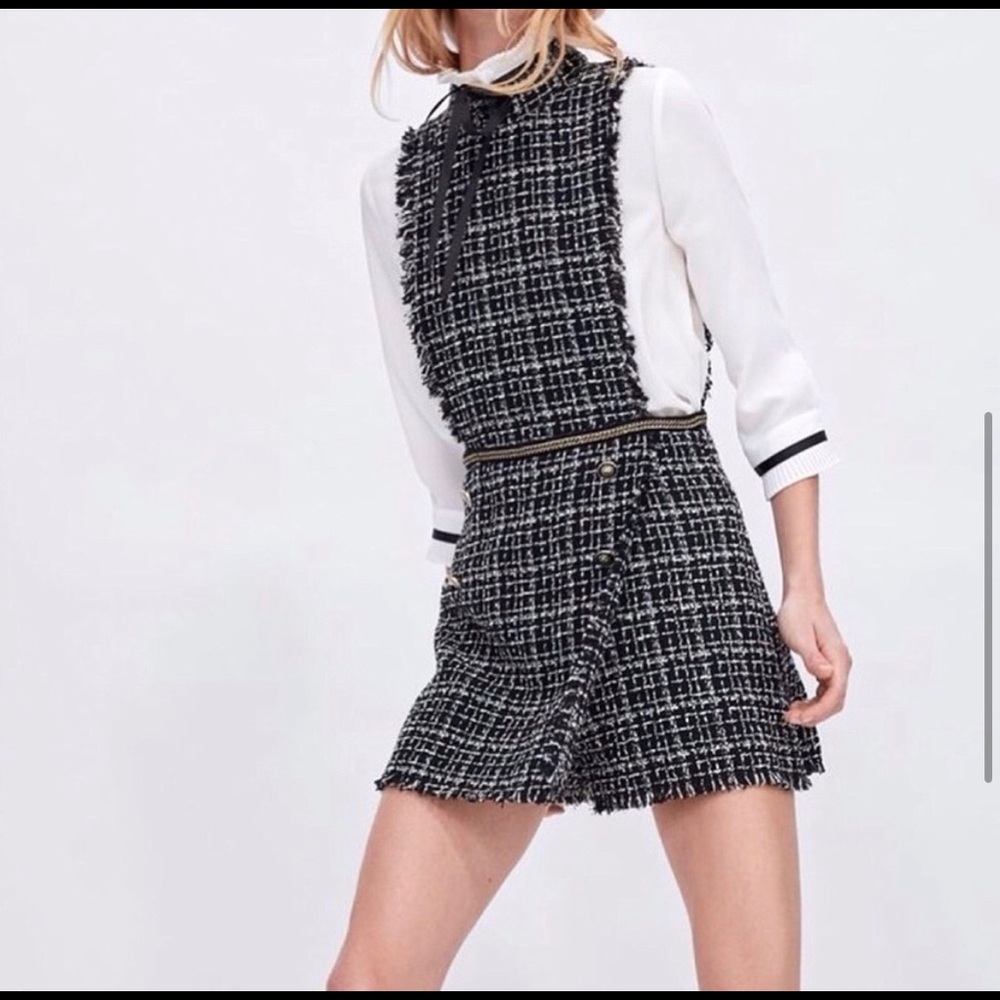 Zara Dress Black & White tweed. Size US: Medium